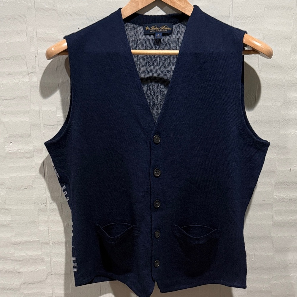 Brooks Brothers Navy and Gray Knit Sweater